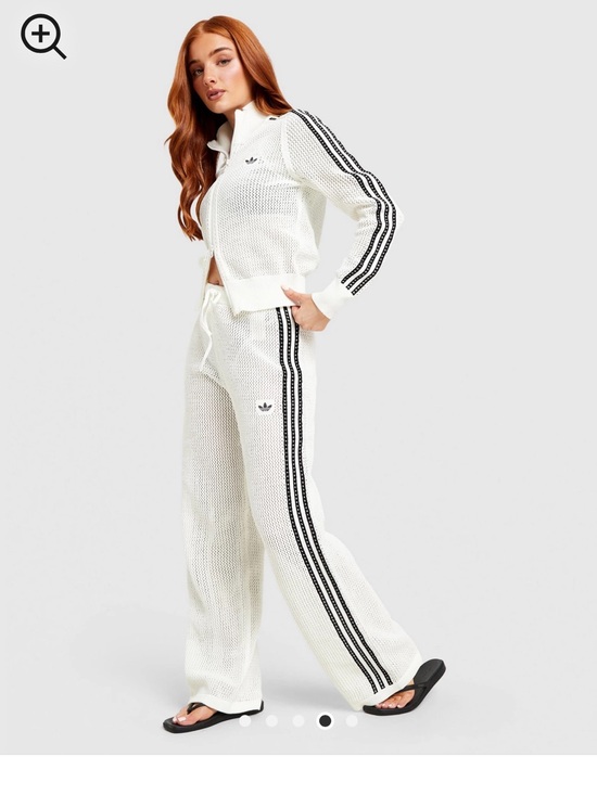 adidas Pants - Adidas Originals Premium Crochet Knit Set XL Jacket & Wide Leg Pants Off White